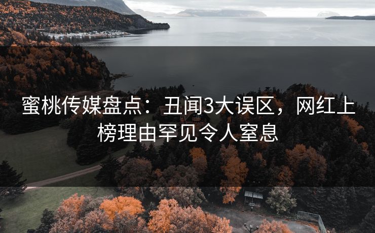 蜜桃传媒盘点:丑闻3大误区,网红上榜理由罕见令人窒息