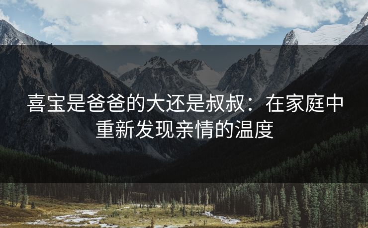 喜宝是爸爸的大还是叔叔：在家庭中重新发现亲情的温度
