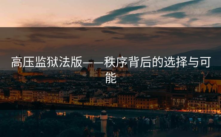 高压监狱法版——秩序背后的选择与可能